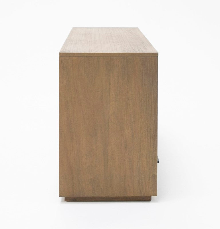VIG Furniture Fantasia Solid Acacia Walnut Dresser With 6 Felt-Lined Drawers, Open Cubbies & Soft-Close Glides VGWDHL-W03-DRS-LTWLT