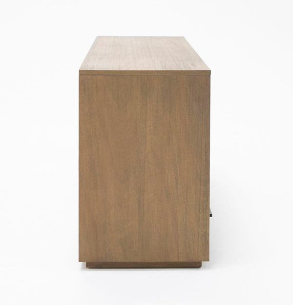 VIG Furniture Fantasia Solid Acacia Walnut Dresser With 6 Felt-Lined Drawers, Open Cubbies & Soft-Close Glides VGWDHL-W03-DRS-LTWLT