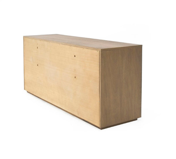 VIG Furniture Fantasia Solid Acacia Walnut Dresser With 6 Felt-Lined Drawers, Open Cubbies & Soft-Close Glides VGWDHL-W03-DRS-LTWLT