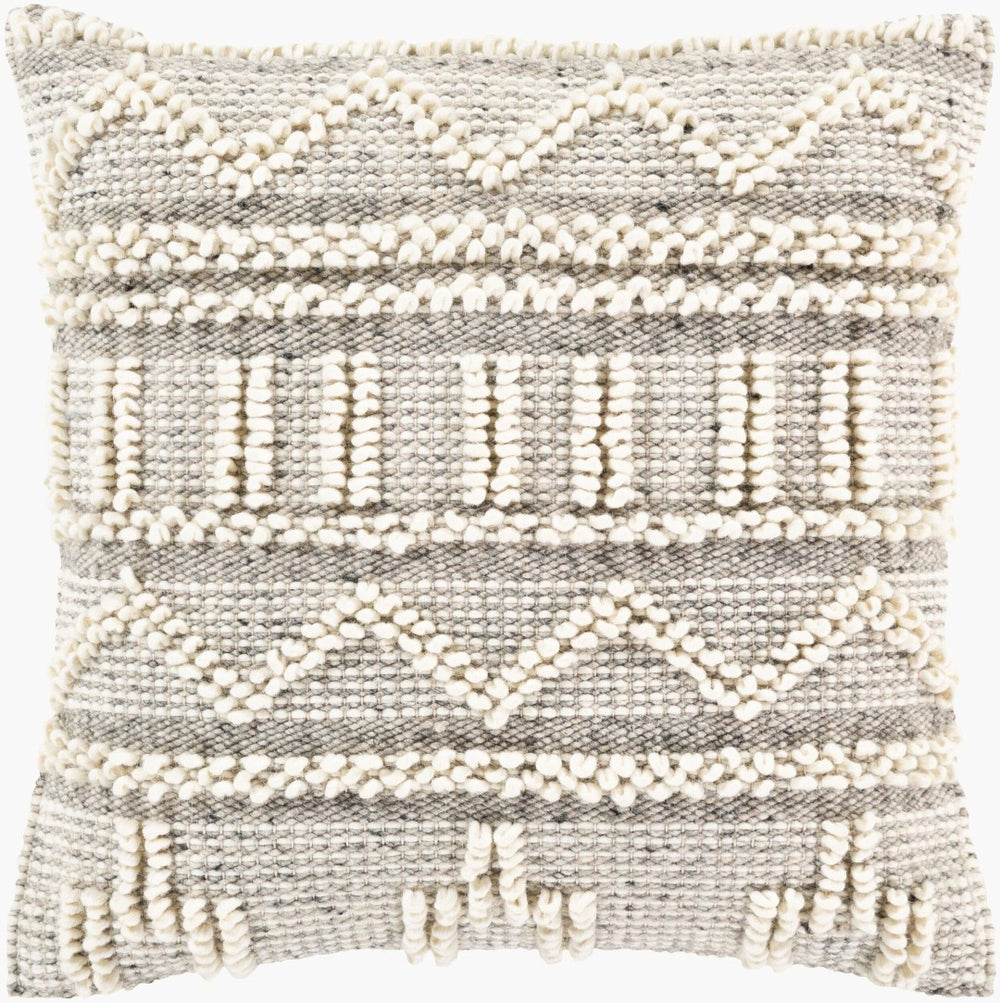 Livabliss Faroe Handcrafted Wool Cotton Woven Accent Pillow Cover for Cozy Cottage Interiors FAO002-2222