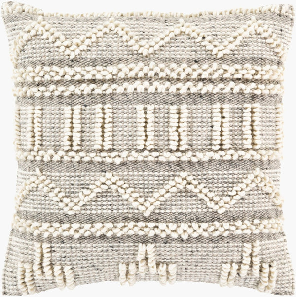 Livabliss Faroe Handcrafted Wool Cotton Woven Accent Pillow Cover for Cozy Cottage Interiors FAO002-2222