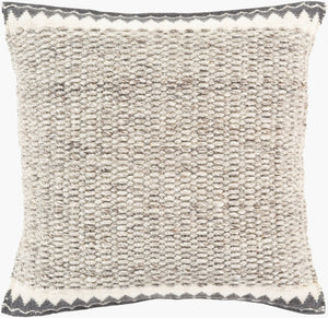 Livabliss Faroe Handcrafted Wool Cotton Blend Throw Pillow for Farmhouse and Cottage Sofas FAO003-2222P