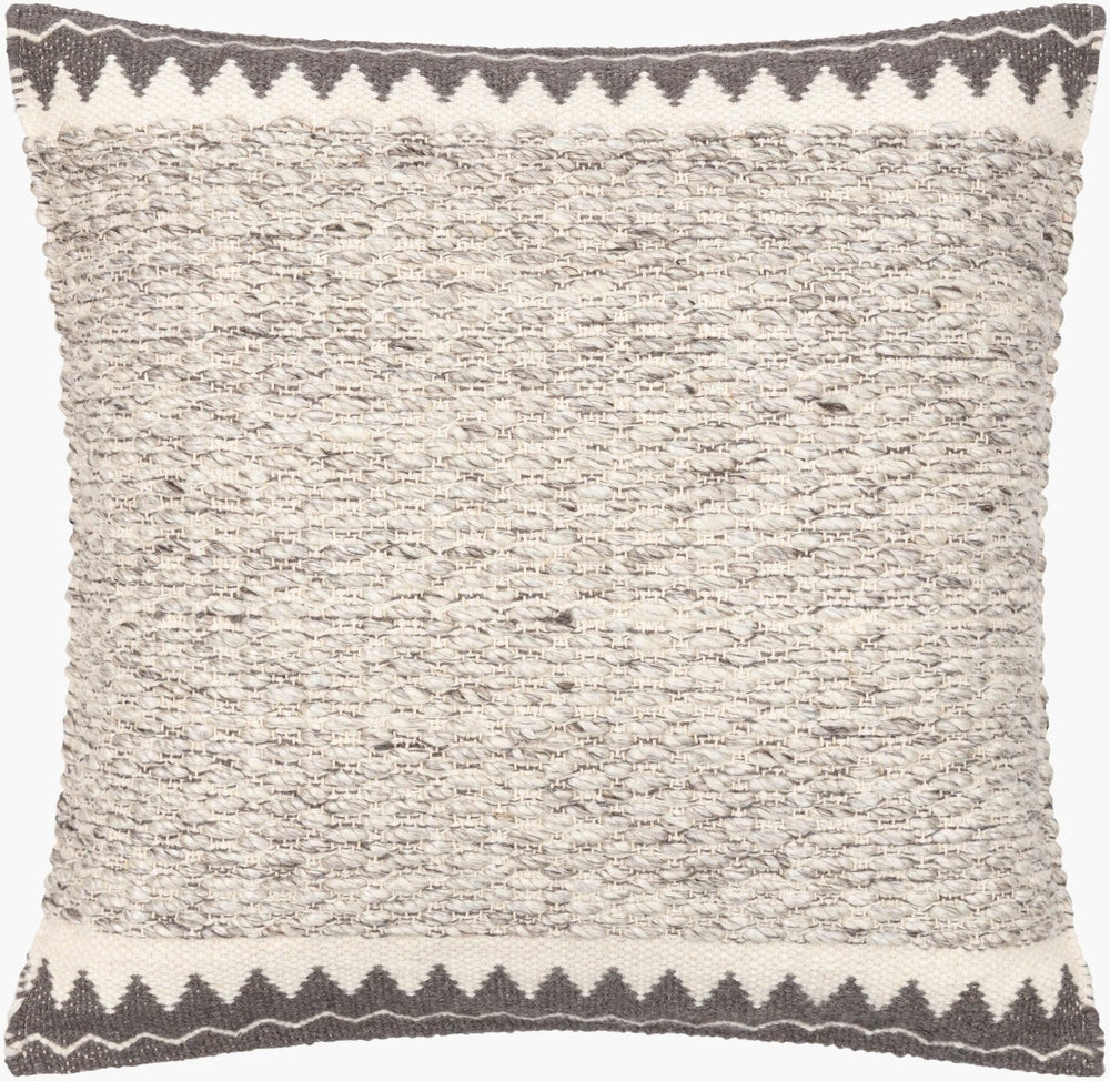 Livabliss Faroe Handcrafted Wool Cotton Square Throw Pillow Artisan Woven Farmhouse Accent FAO003-2020