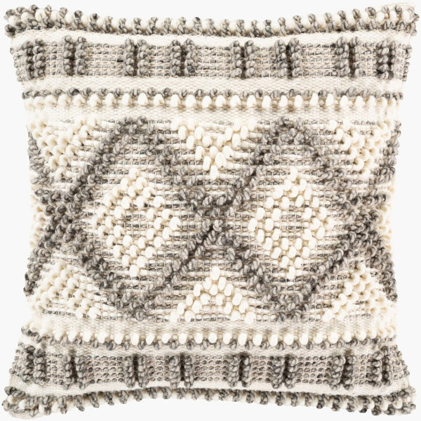 Livabliss Faroe Woven Wool Cotton Accent Pillow Artisan Handcrafted Cottage Sofa Throw FAO004-1818P