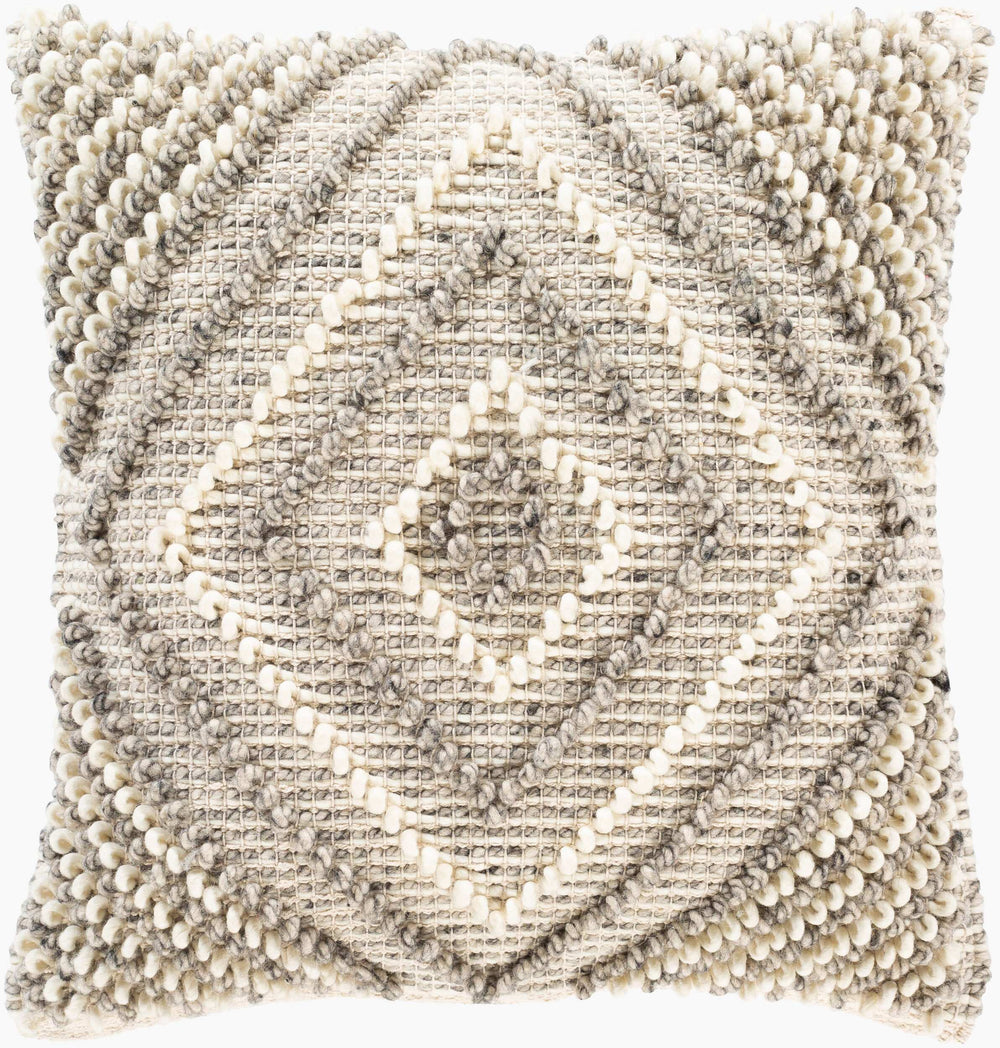 Surya Faroe 18" Rustic Charm Accent Pillow - Eco-friendly, Durable, Cozy Decor For Your Home Space Cream Wool,Cotton,Cotton Fao005-2222d