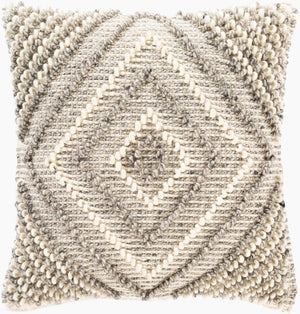 Surya Faroe 18" Rustic Charm Accent Pillow - Eco-friendly, Durable, Cozy Decor For Your Home Space Cream Wool,Cotton,Cotton Fao005-2222d
