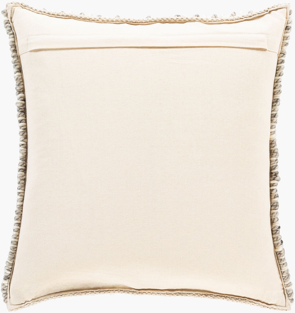 Surya Faroe 18" Rustic Charm Accent Pillow - Eco-friendly, Durable, Cozy Decor For Your Home Space Cream Wool,Cotton,Cotton Fao005-2222d