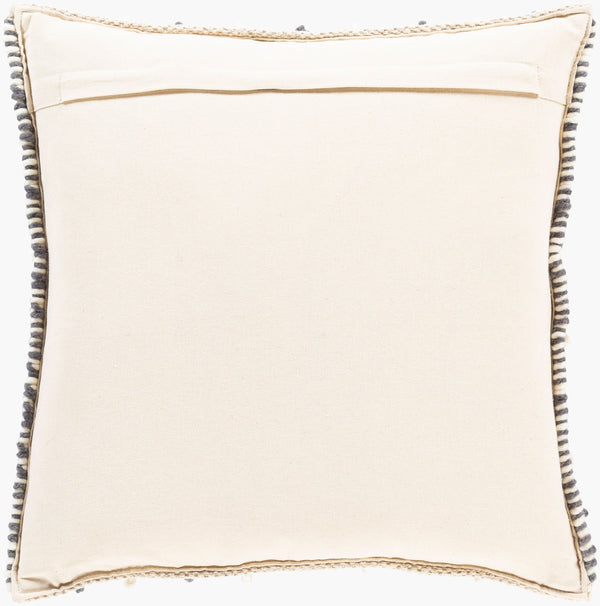 Surya Faroe 18" Rustic Charm Accent Pillow - Eco-friendly, Durable, Cozy Decor For Your Home Space Cream Wool,Cotton,Cotton Fao006-1818