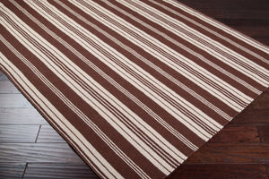 Surya Farmhouse Stripes 2' X 3' Handmade Rug - Durable Wool Construction For Modern Decor Charm In India Beige Wool Far7004-23