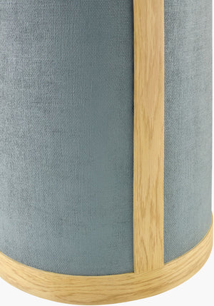 Surya Faron Modern 20"H End Table With Unique Cork Veneer Top & Sturdy Oak Base For Stylish Living Spaces Top, Blue,Base, Brown Linen,Oak Farn004-201616