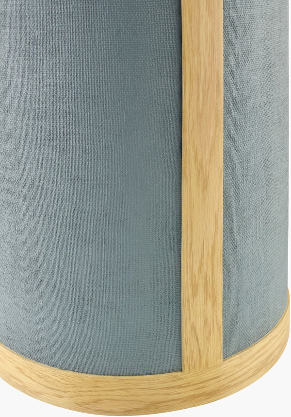 Surya Faron Modern 20"H End Table With Unique Cork Veneer Top & Sturdy Oak Base For Stylish Living Spaces Top, Blue,Base, Brown Linen,Oak Farn004-201616