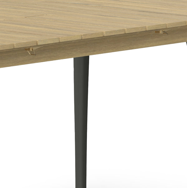 English Elm Beachside Extendable Outdoor Dining Table in Light Teak — Solid Acacia Wood, Seats 4-8, 63–86.6" B136P159383