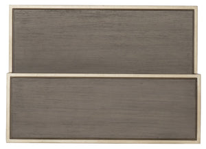 Hooker Furniture Elixir Sand-Blasted Walnut Nightstand With Champagne Silver Accents, Drawer & Shelves — Modern Texture 5990-90116-DKW
