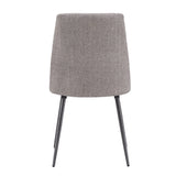 Homelegance By Top-Line Fabrizio Upholstered Dining Chairs (Set of 2) Dark Grey MDF