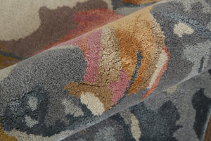 Feizy Rugs Dfy8867f Dafney Hand-tufted Floral & Botanical Rug - Whimsical Watercolor Design In Vivid Colors For Elegance Blue,Pink,Gray Viscose,Wool Dfy8867fblupnke10
