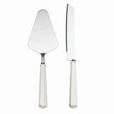 French Perle Scallop 2-Piece Wedding Dessert Set, Stainless Steel, Hand Wash