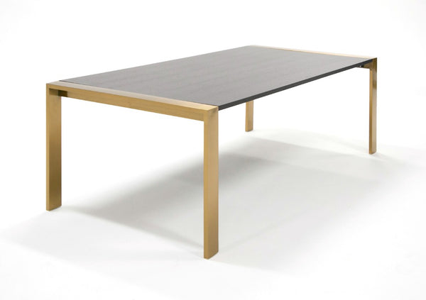 VIG Furniture Fauna Wenge Veneer Dining Table With Brass Frame — Rectangular 94.5" Seating For 10, Modern Chic VGBB-BN-2T-WB-DT