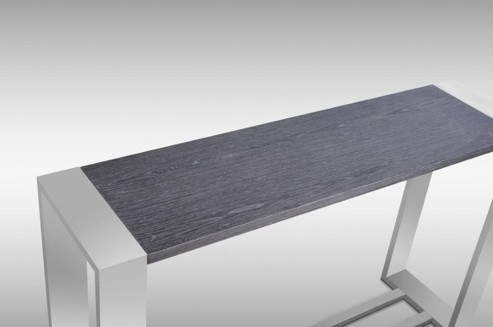 VIG Furniture Fauna Slim Elm Grey Console Table With Stainless Steel Frame — Modern Hallway, Sofa & Entry Accent VGBBBN-2X-GRY