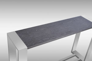 VIG Furniture Fauna Slim Elm Grey Console Table With Stainless Steel Frame — Modern Hallway, Sofa & Entry Accent VGBBBN-2X-GRY