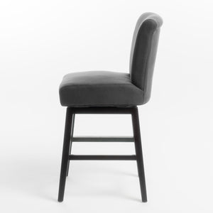 English Elm Swivel Counter Stool with Fabric Seat and Solid Birch Legs for Kitchen Entertaining 57178.00F
