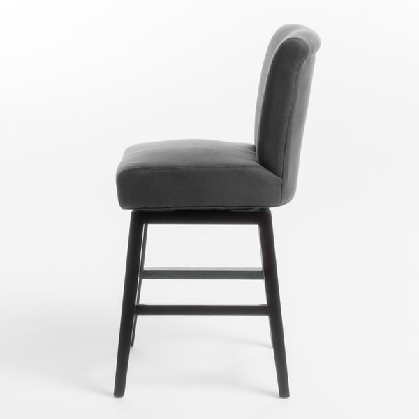 English Elm Swivel Counter Stool with Fabric Seat and Solid Birch Legs for Kitchen Entertaining 57178.00F