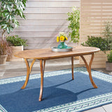 Christopher Knight Home® - Noble House - Hermosa Outdoor 70" Oval Acacia Wood Dining Table, Teak