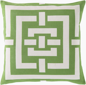 Surya Circles & Squares 20" Accent Pillow – Unique Cotton Design For Stylish Home Decor & Comfort Grass Green Cotton Fb004-2020p