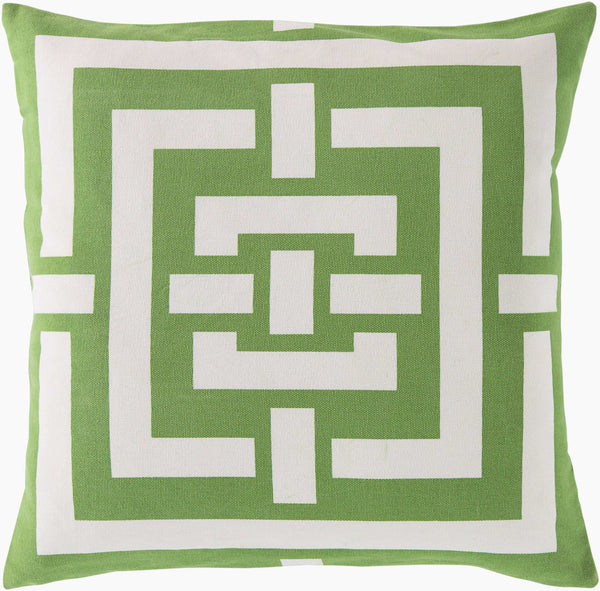Surya Circles & Squares 20" Accent Pillow – Unique Cotton Design For Stylish Home Decor & Comfort Grass Green Cotton Fb004-2020p