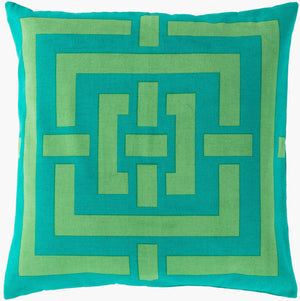 Surya Circles & Squares 20" Accent Pillow – Unique Cotton Design For Stylish Home Decor & Comfort Teal Cotton Fb006-2020p