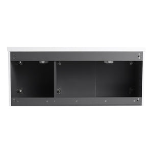 English Elm 48" Modern Wall-Mounted Bathroom Vanity With Resin Double Sink & Soft-Close Doors For Stylish Storage P2 W999S00352-GIGA