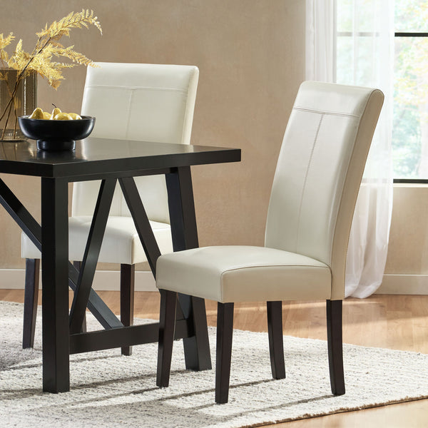 English Elm Hanford Upholstered Dining Chair Set of 2 with T-stitch Back and Tapered Legs N767P360603I