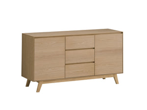 English Elm Kasem Oak Finish Server with Felt-Lined Drawer, Safety Stop, Spacious Shelf & Durable Oak Veneer Finish B2726P246305