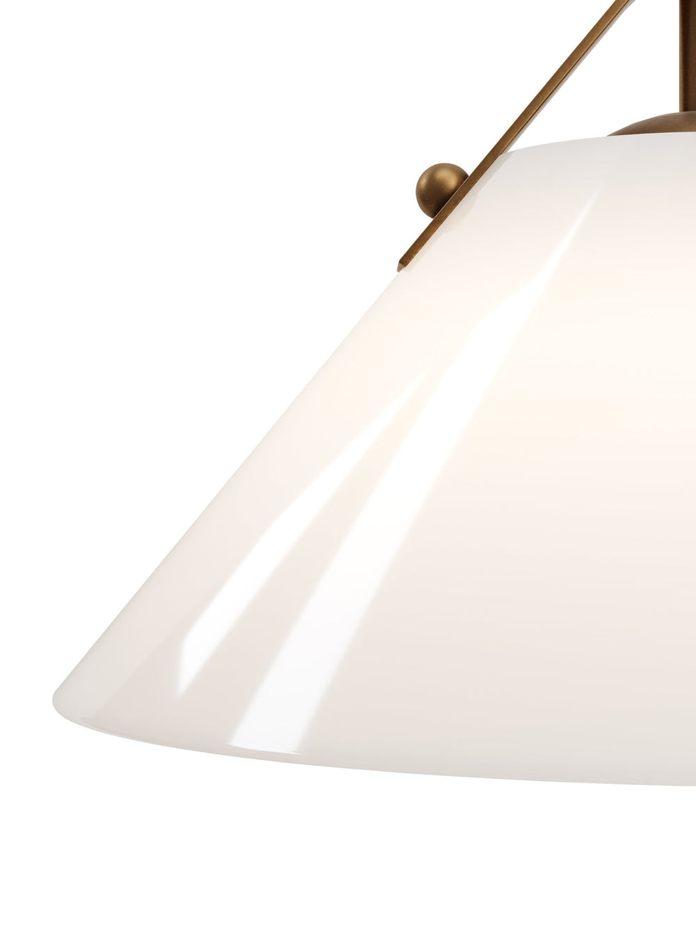 Currey & Company Bronwen Brass Pendant Light - Equestrian-inspired Elegance With Dimmable Flared Glass Shade Gold Glass ,Metal 9000-1279-currey-company