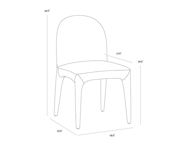 Sunpan TAMINA Dining Chair - Modern Santa Cruz Oatmeal Upholstery, Sculptural Design for Elegant Dining Spaces 112573