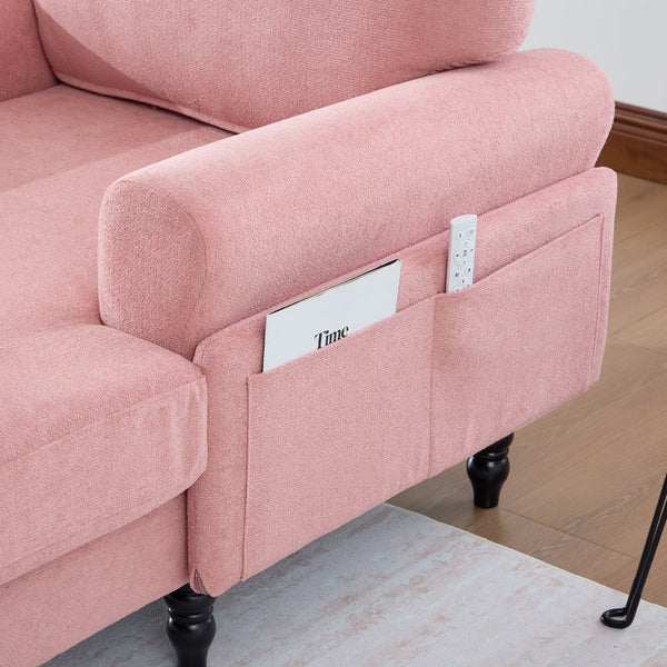 English Elm Modern Chenille Recliner Chaise Lounge Sofa Chair with High-Resilience Foam, Wide Seat, 550lb Capacity Pink W395P371343
