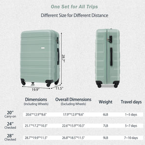 English Elm Luggage Set Abs Hardshell 3 Piece Spinner Suitcase with Tsa Lock Lightweight Travel N726P203164W