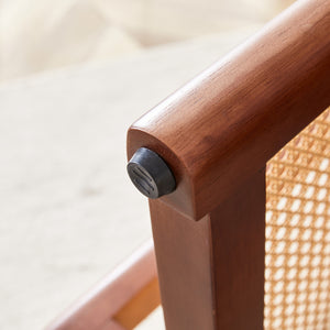 English Elm Chinese country retro solid dining table with imitation rattan legs, solid rubber frame, versatile desk Walnut W1151P154595