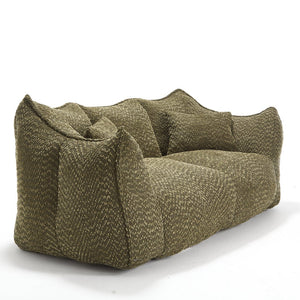 English Elm Soft Plush Foam Beanbag Chair for Two People, Square Recliner Sofa With Superfiber Comfort Embrace Olive Green W1996P252273