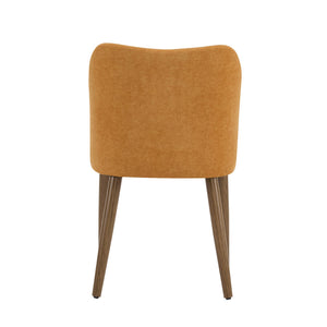 English Elm Dining Chair Set of 2 Mid-century Walnut Wood Frame Upholstered Seat and Back Ginger N771P237036R