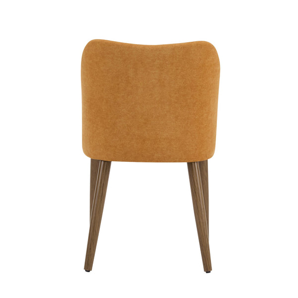 English Elm Dining Chair Set of 2 Mid-century Walnut Wood Frame Upholstered Seat and Back Ginger N771P237036R