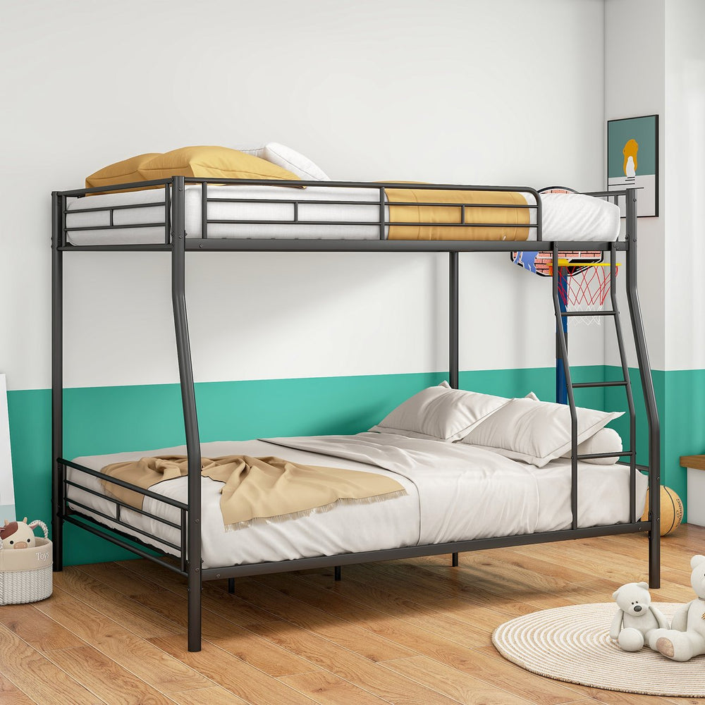 English Elm Heavy Duty Steel Full Over Queen Bunk Bed Adult Guest Room Powder Coat Frame W840S00001