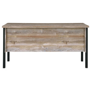 English Elm Azura Weathered Oak 4-drawer Office Desk with Spacious Work Surface, Rustic Engineered Wood, Organized Storage B062P337737