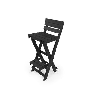 English Elm Harbor Point Recycled Hdpe Outdoor Folding Bar Stool Patio Deck All Season Seating Black B2745P409652