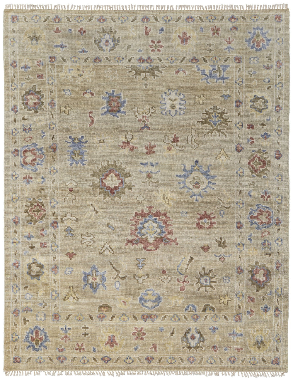 Feizy Rugs Fillmore Hand-knotted Wool Rug - Artisan-crafted Floral Design With Rich Colors For Timeless Style Brown,Tan,Blue Wool Fil69cjflgn000f00