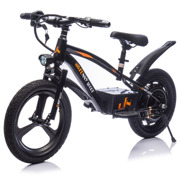 English Elm 24v Kids Electric Dirt Bike 300w Motor 16in Pneumatic Tires Adjustable Seat Ages 5 to 12 Black W1578P335442
