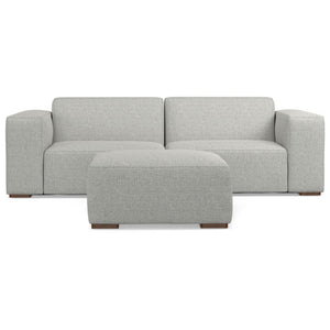 English Elm Rex 2-Seater Sofa & Ottoman Set - Eco-Friendly, Modern Comfort In Pale Gray Performance Fabric B136P199197-GIGA
