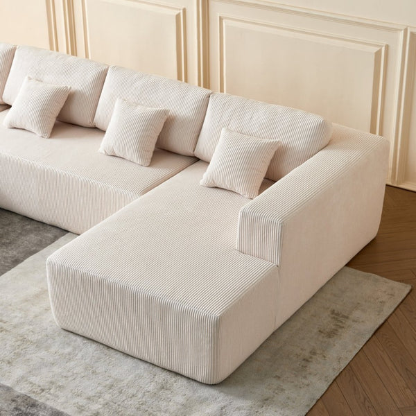 English Elm Reversible Corduroy U-Shaped Sectional Sofa - Plush Comfort For Modern Living Rooms! W1765S00118-GIGA