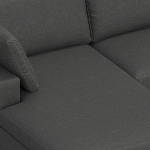 English Elm Charlie Deep Seater Left Sectional Sofa with Extra-Wide Chaise, Eco Performance Fabric, 122" Oversized Lounge Gray B136P199284