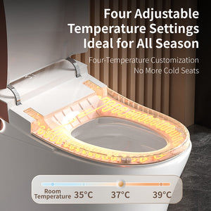 English Elm Smart Toilet Bidet One Piece Elongated Auto Seat Heated Wash Hands Free Design W3402P402915
