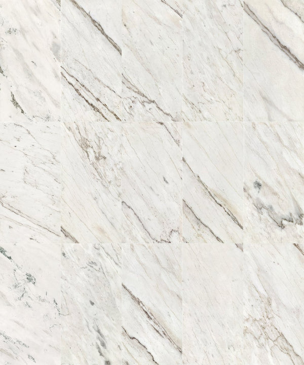English Elm 12*24 Snow Mountain White Marble Tiles - Polished Natural Stone For Elegant Walls & Floors, 4 Pcs W1696P262331